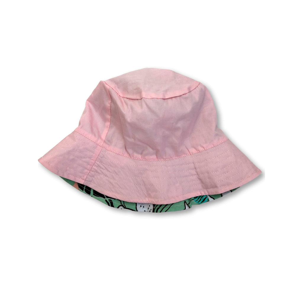 3-6M Green Floral & Pink Reversible Sun Hat - Carter & Me
