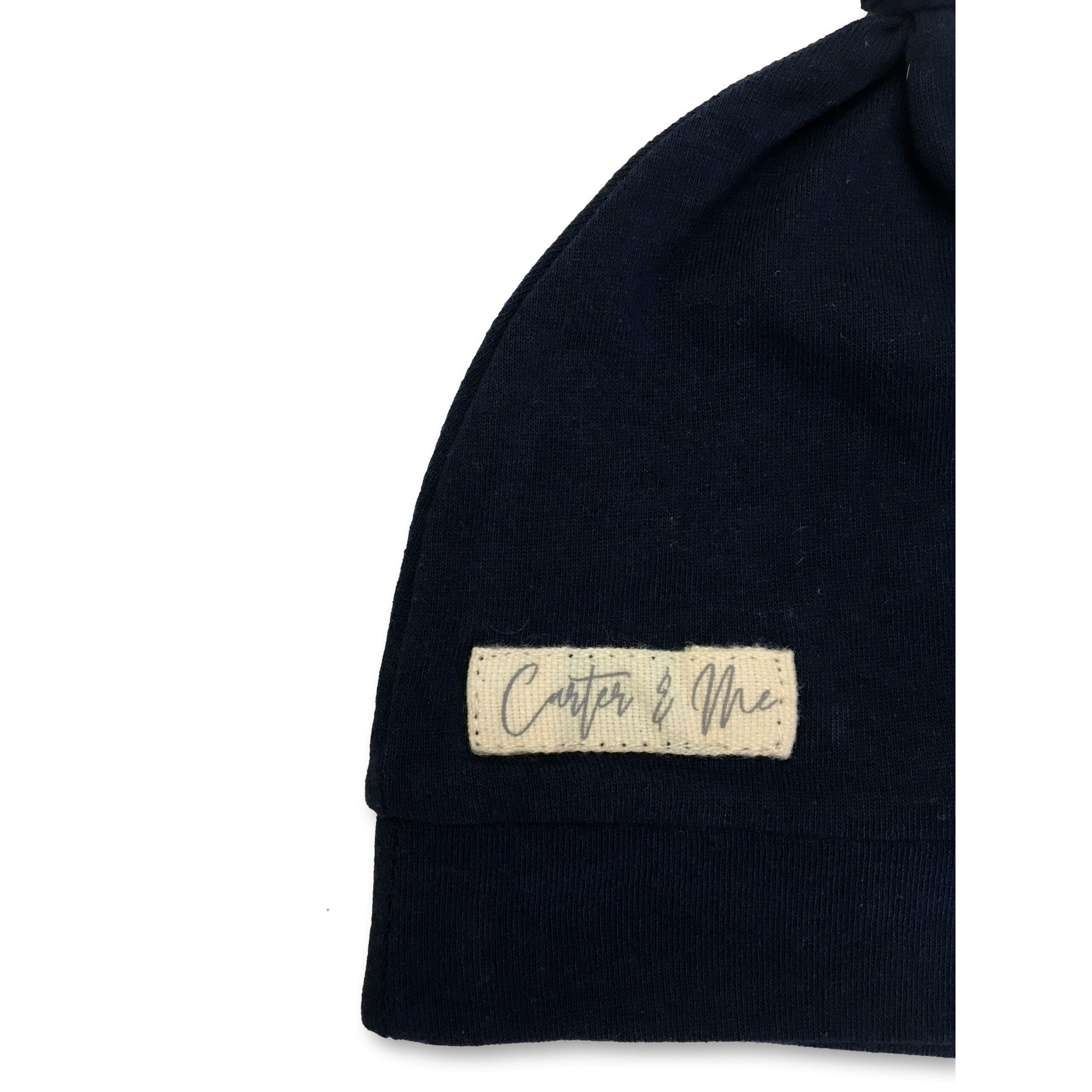 0-3M Navy Blue Knotted Beanie - Carter & Me