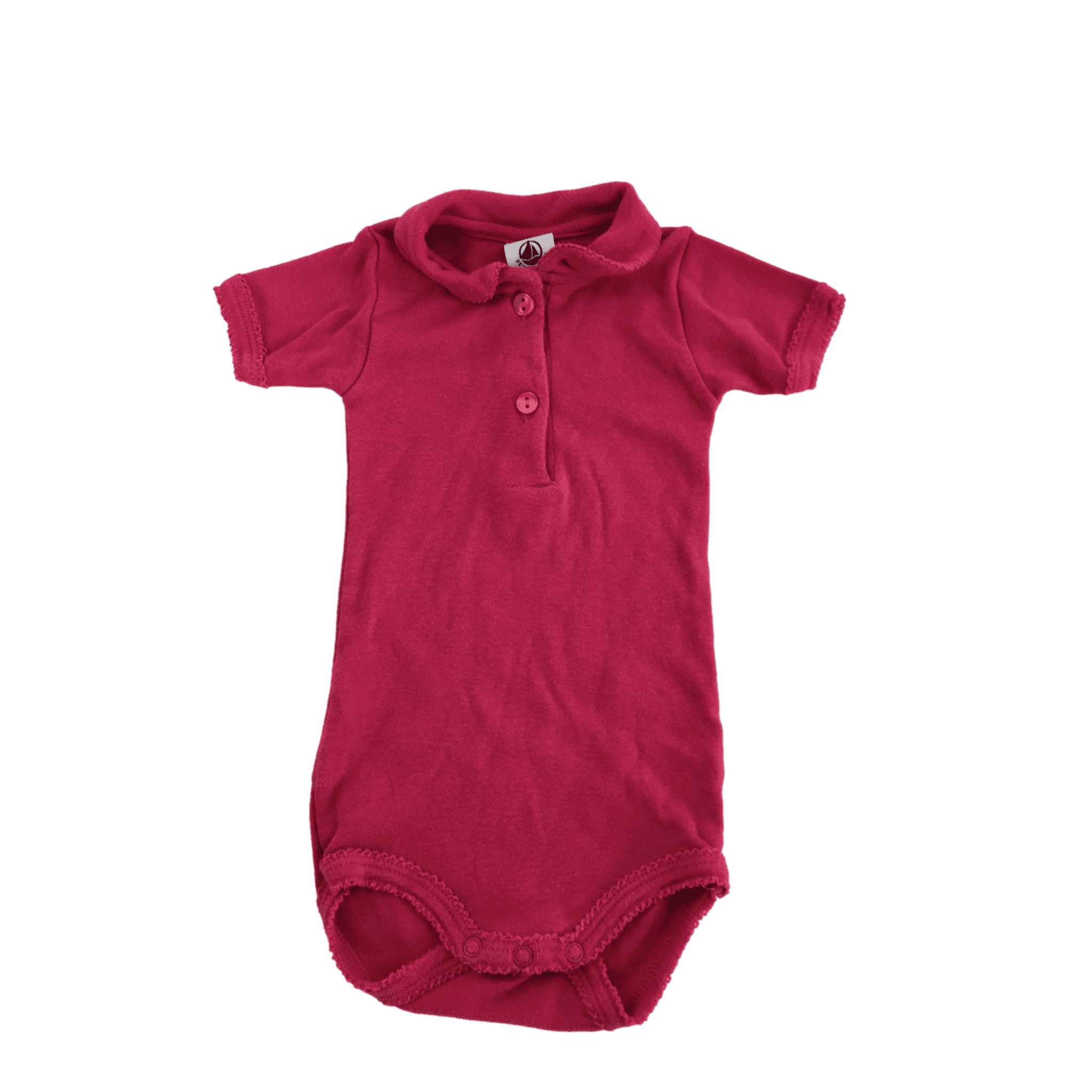 3M Cerise Pink Peter Pan Collar Bodysuit - Petit Bateau