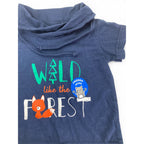 0-3M Navy Blue Animal Cowl Neck T shirt - OneTwoThree
