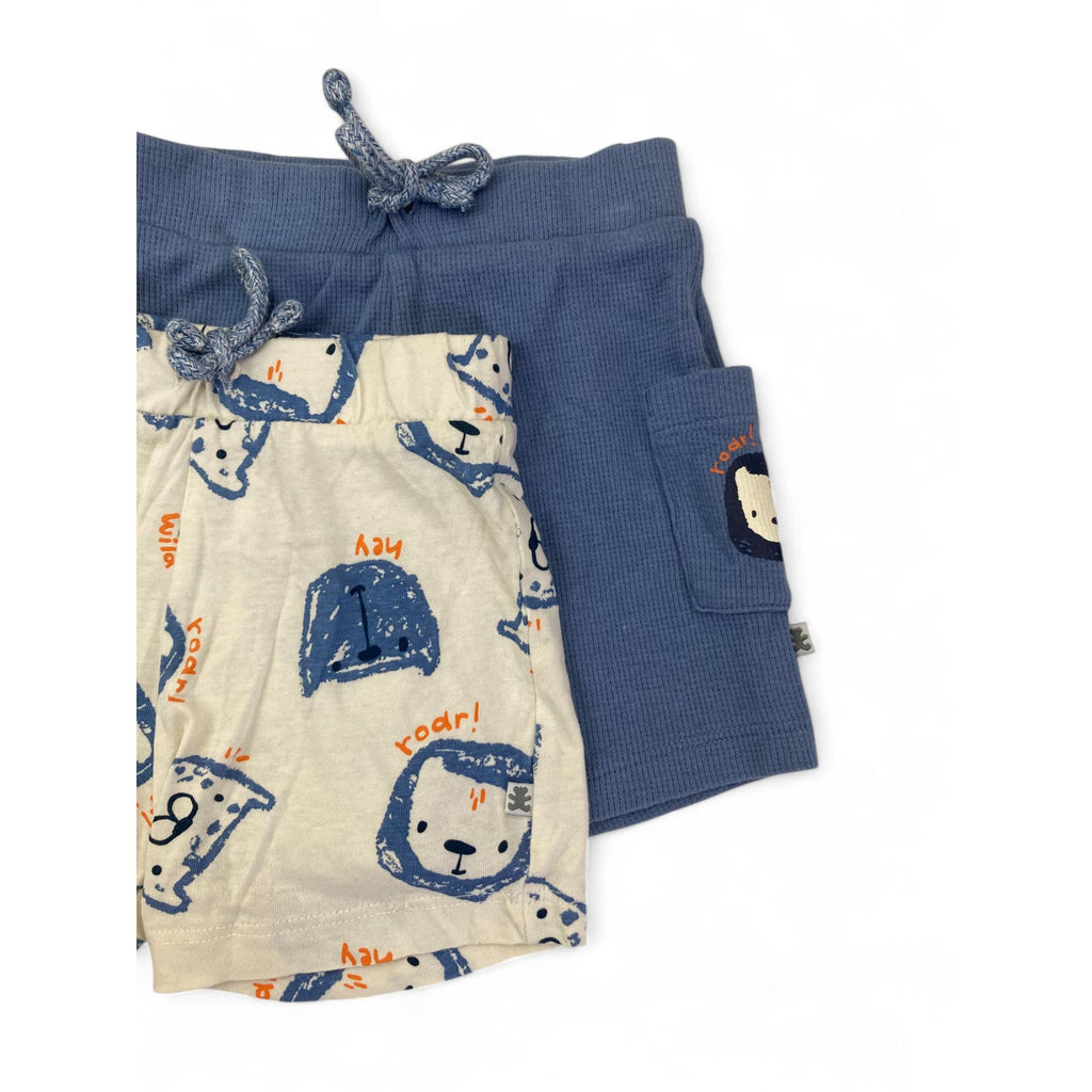 3-6M Cornflower Blue & Cream Shorts - Woolworths