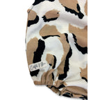 6-9M White & Beige Leopard Print Waffle Knit Romper - Carter & Me