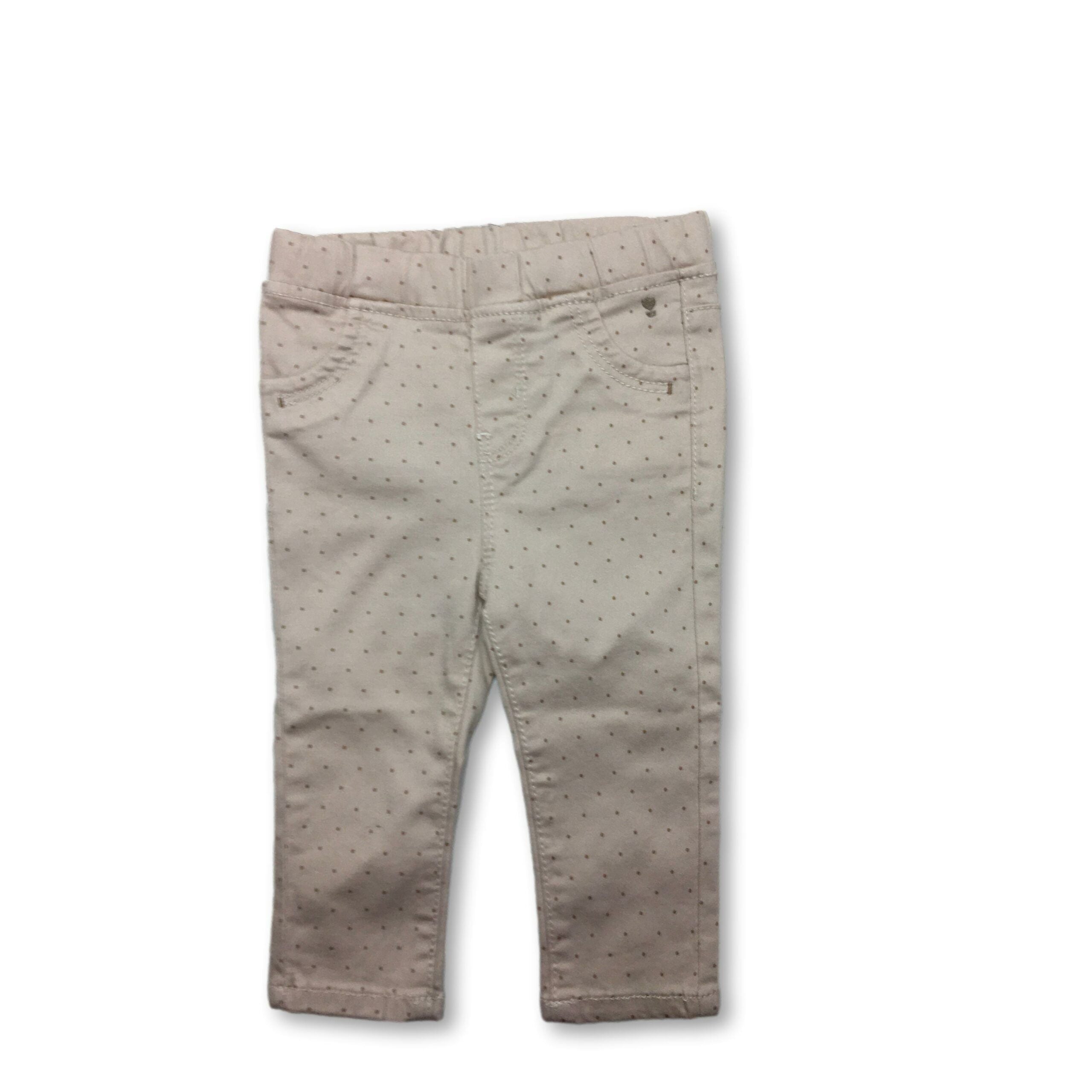12M Beige Dotty Jeggings - Obaibi