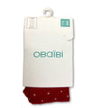 UK 6M Red Knit Dotted Stockings - Obaibi
