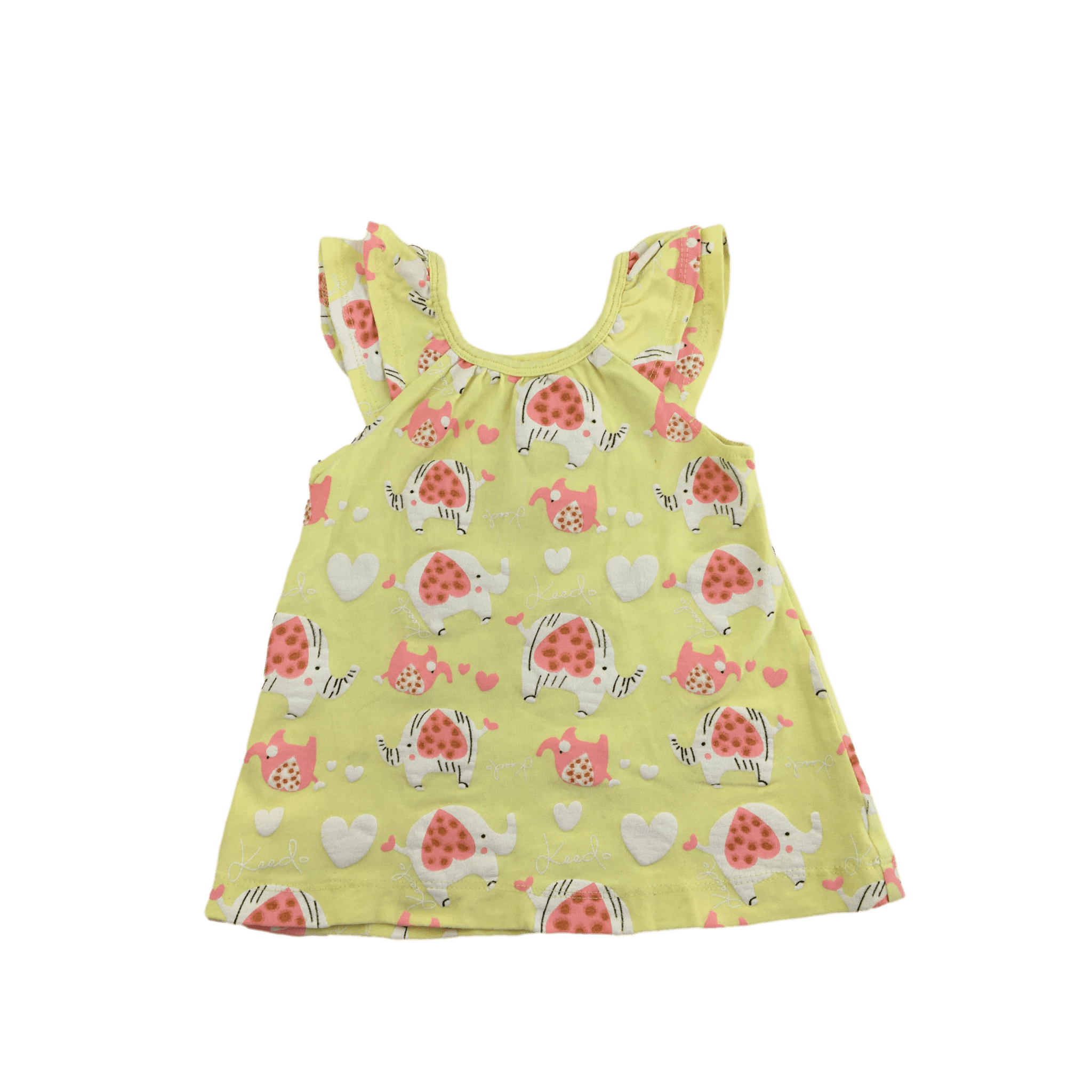 12-18M Yellow Elephant Frill Shirt - Keedo