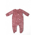 1-3M Pink Heart Velour Zip Onesie - Woolworths