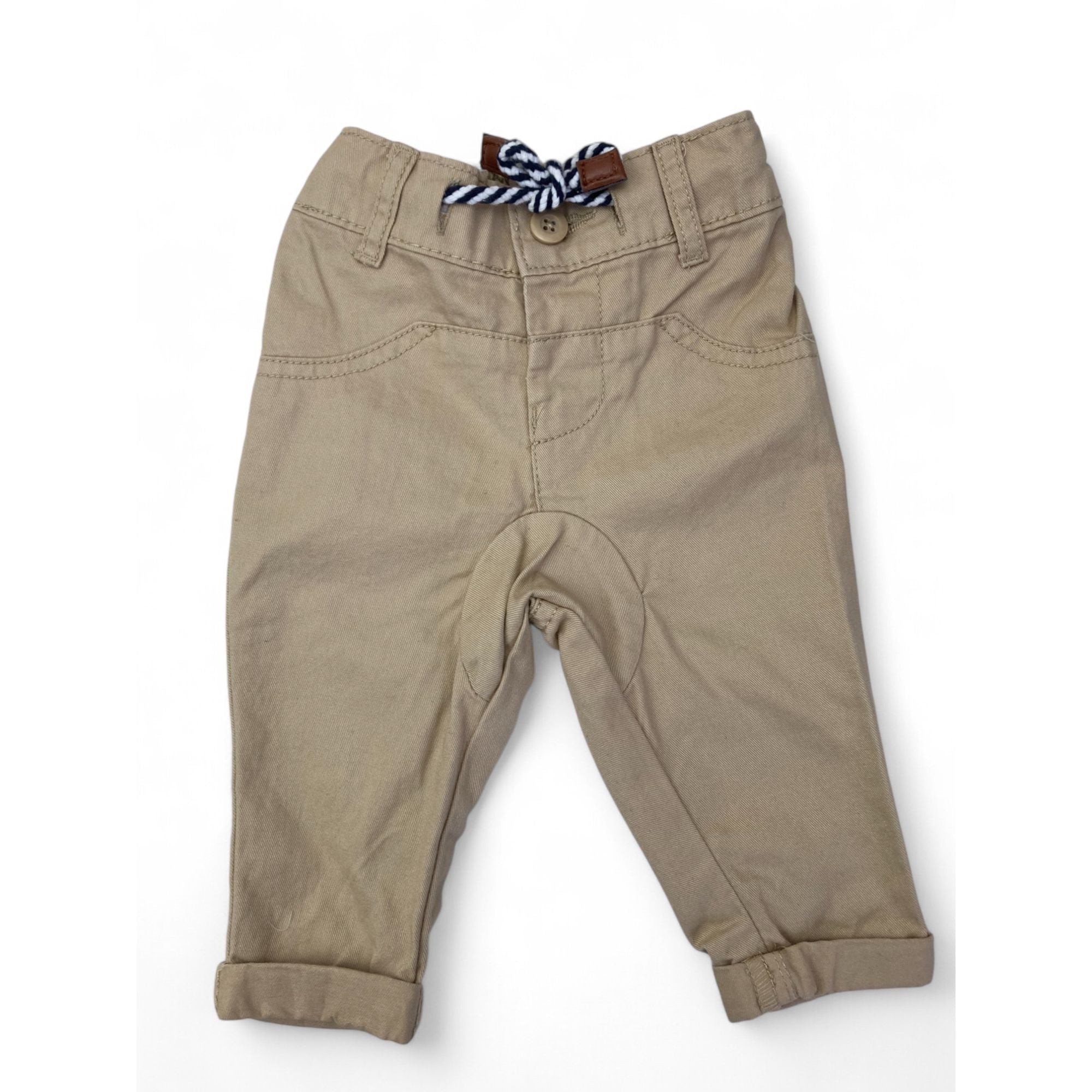 3-6M Beige Chino Drawstring Pants - Woolworths