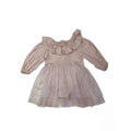 3-6M Light Pink Tulle Collared Romper Dress - Tiny Necessities