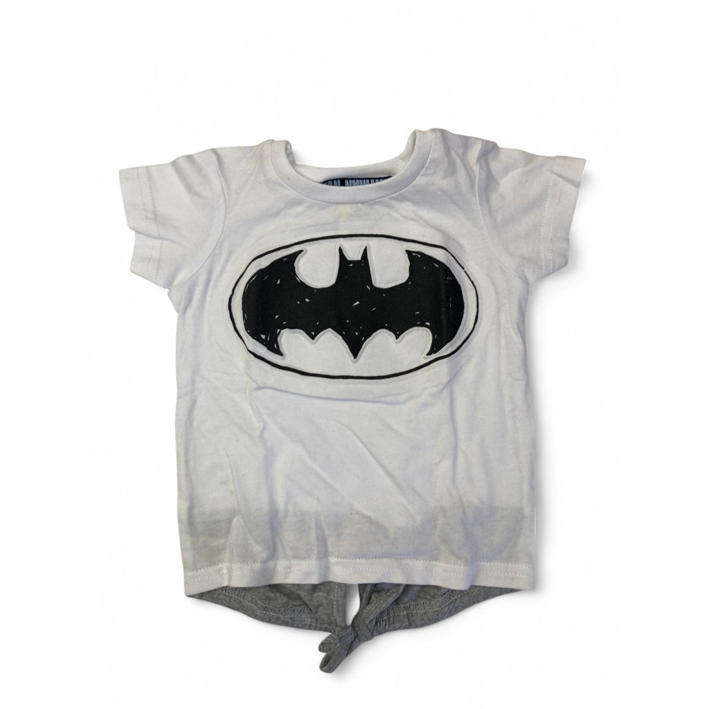 3-6M White Half Tie Batman Top - Real