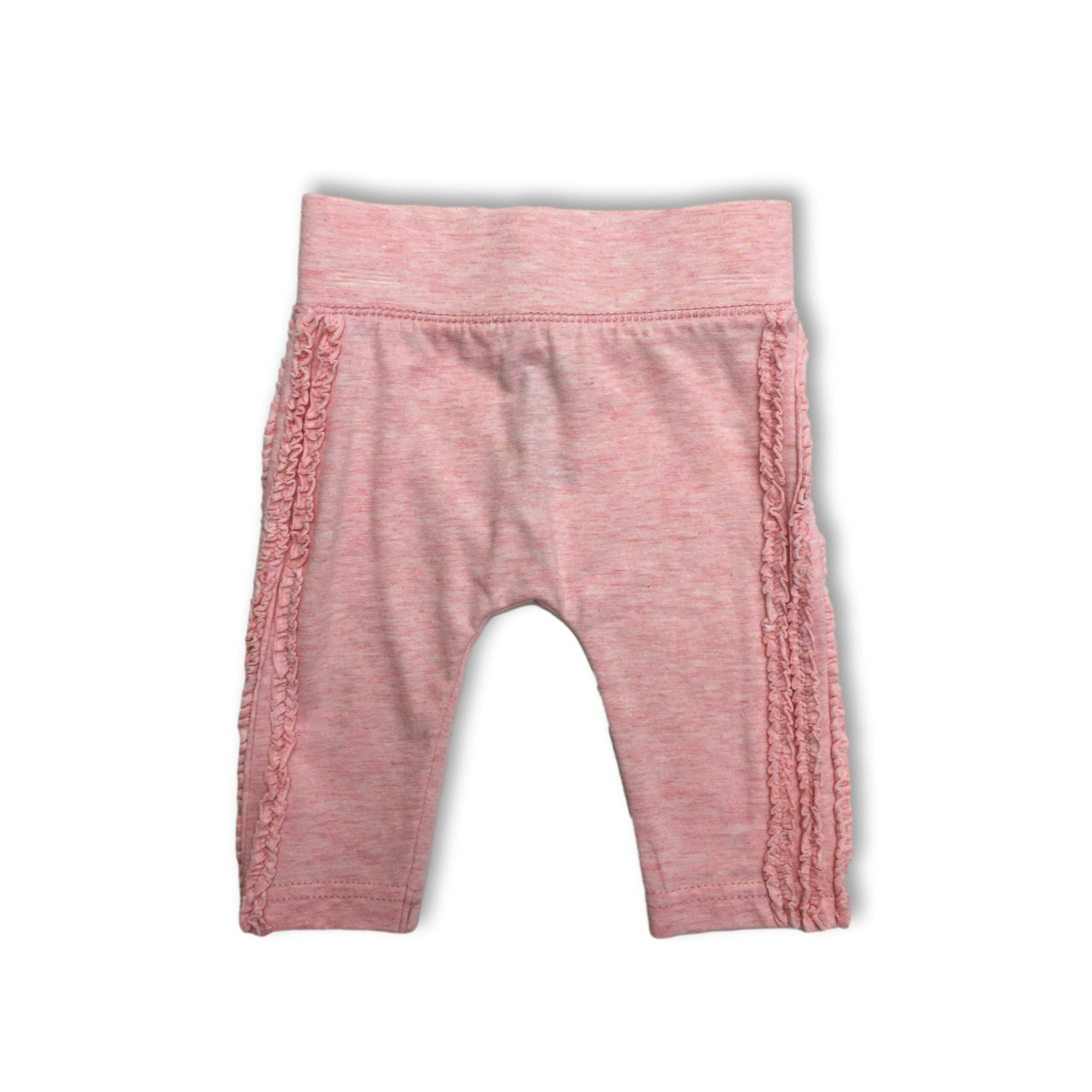 NB Pink Melange Frill Detail Leggings - Cotton On