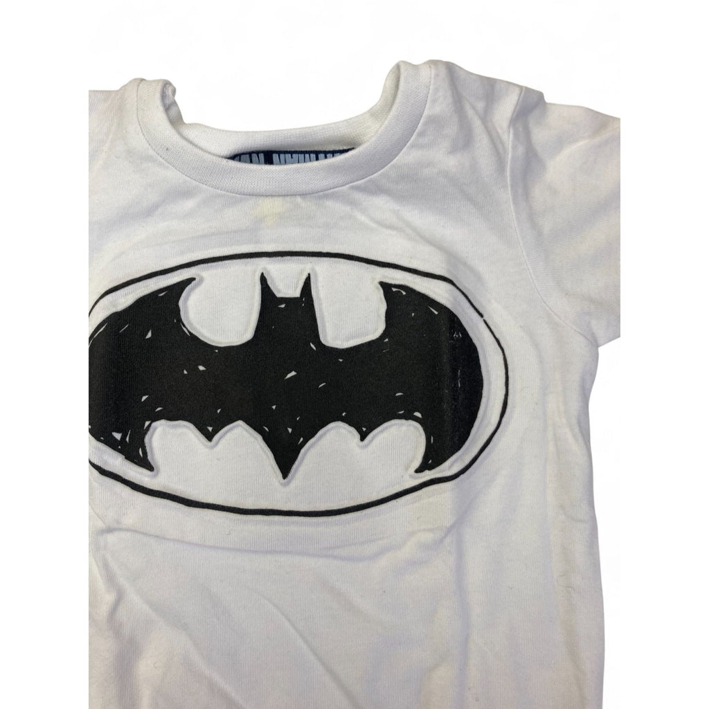 3-6M White Half Tie Batman Top - Real