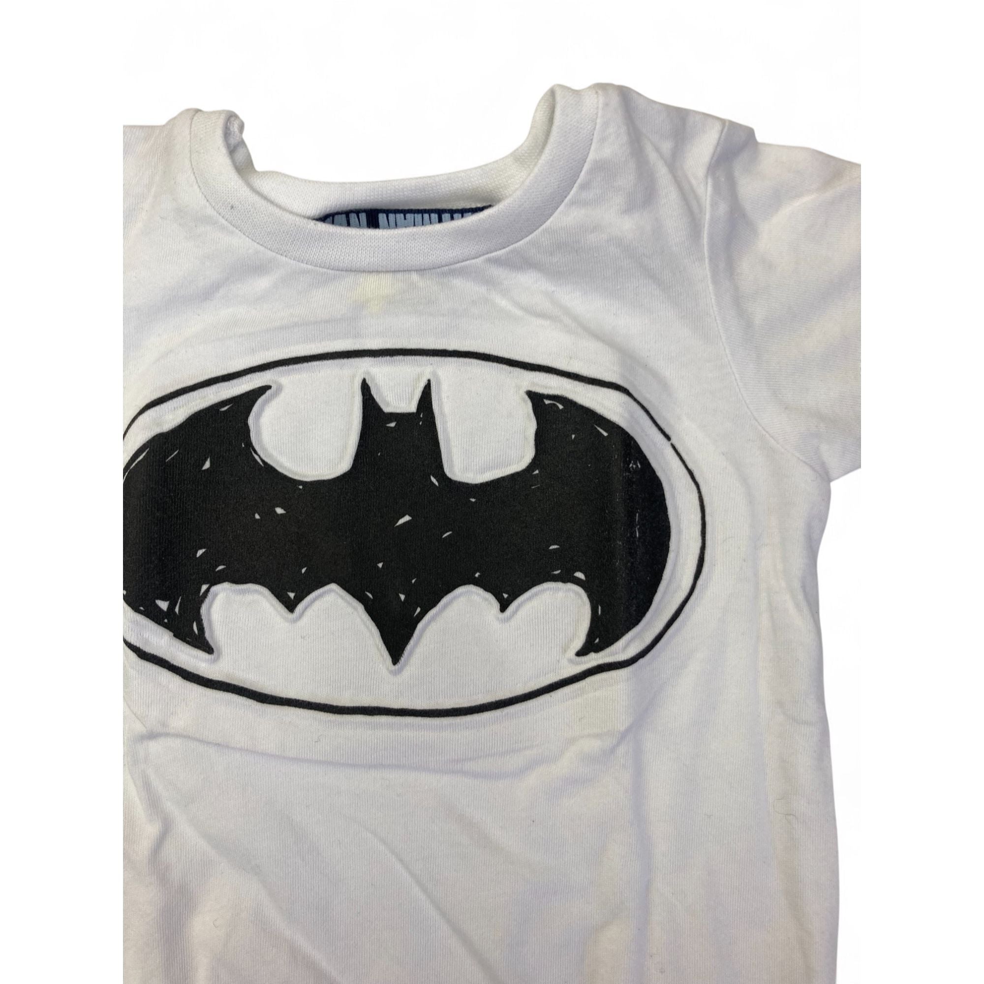3-6M White Half Tie Batman Top - Real
