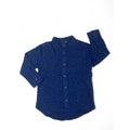 1-2Y Dark Blue Melange Button Down Mandarin Shirt - Mr Price