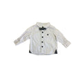 3-6M White & Blue Dotted Button Down Shirt -Jet