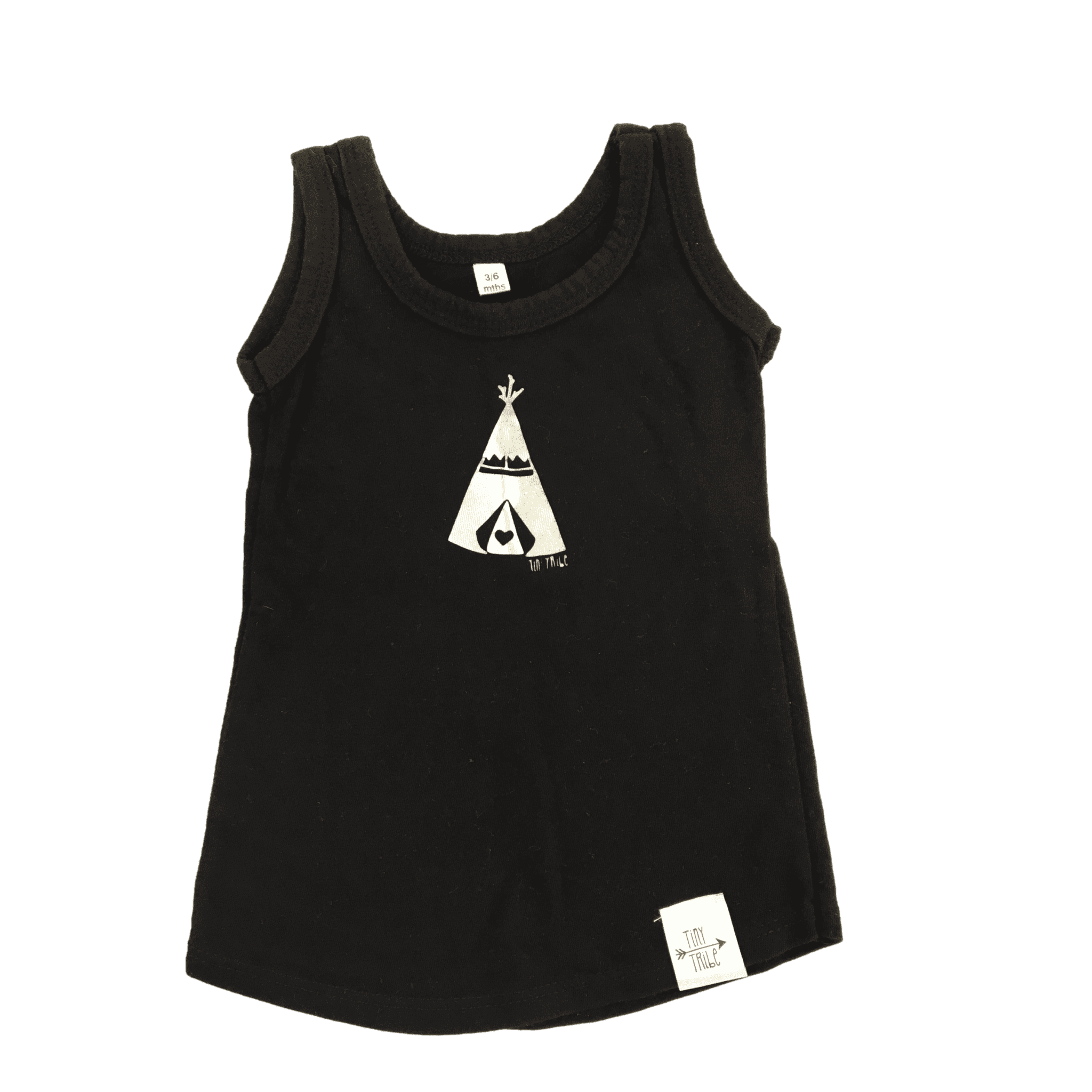 3-6M Black & Silver Sleeveless Top - Tiny Tribe