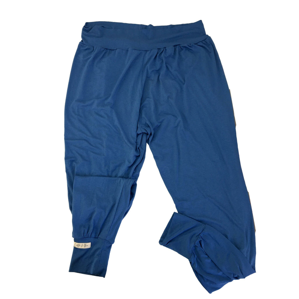 Size L - Dusty Blue Maternity Lounge Pants - Carter & Me