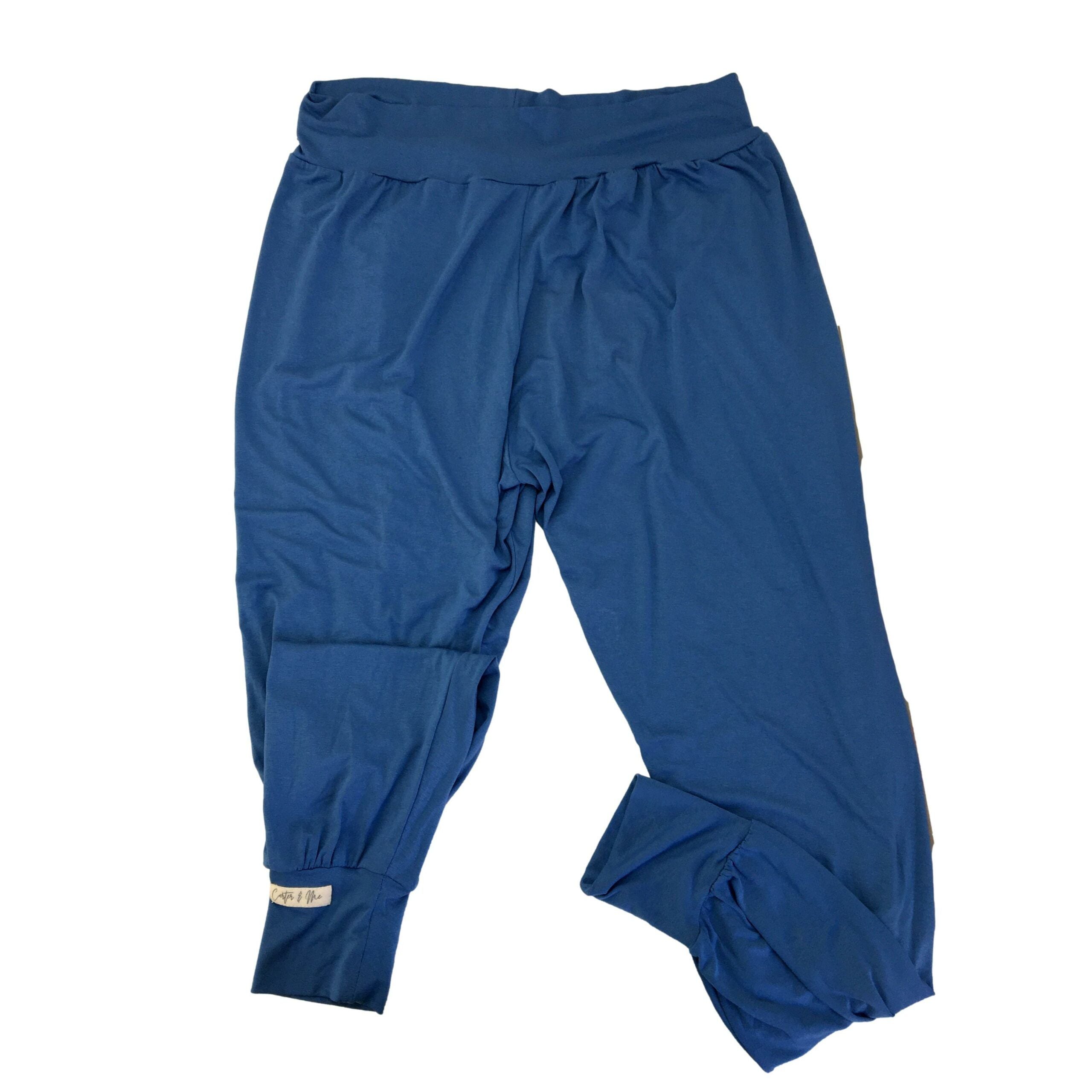Size L - Dusty Blue Maternity Lounge Pants - Carter & Me