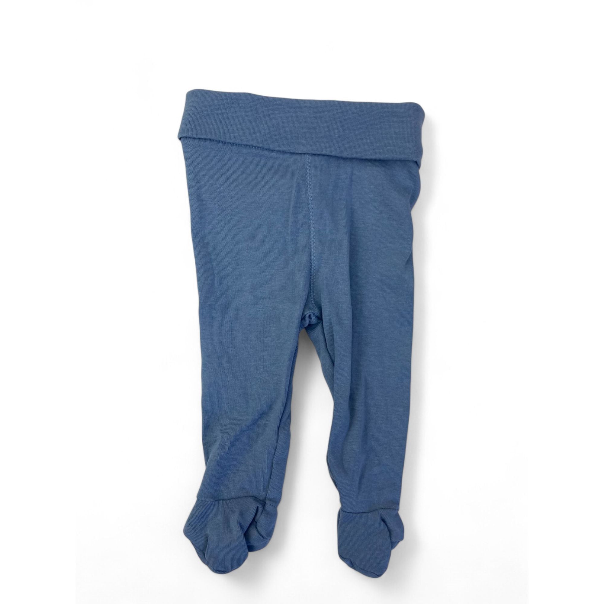 UK 1-2M Dusty Blue Cotton Footed Organic Cotton Leggings - H&M