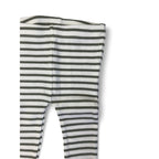 3-6M Cream & Green Ribbed Stripe Organic Cotton Leggings - Cotton On