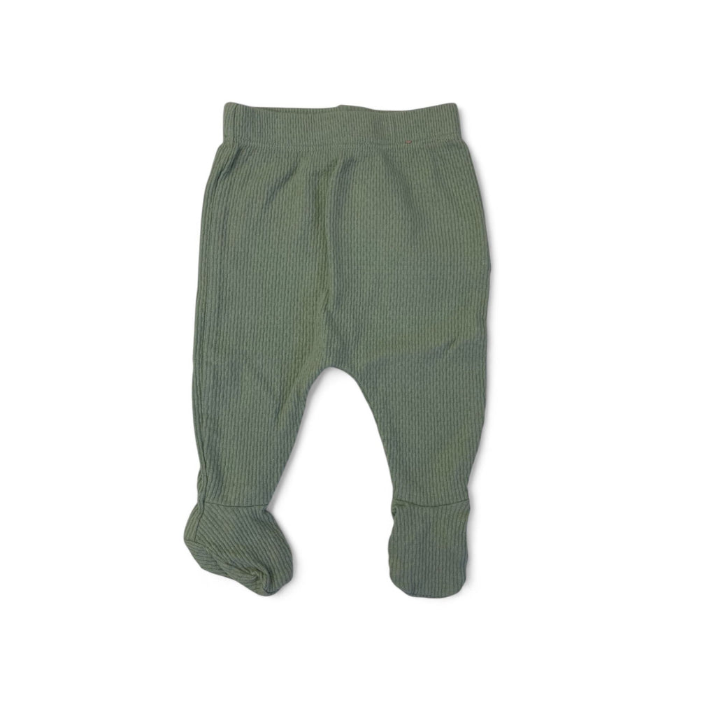 Newborn Mint Green Textured Organic Cotton Footed Leggings - Cotton On