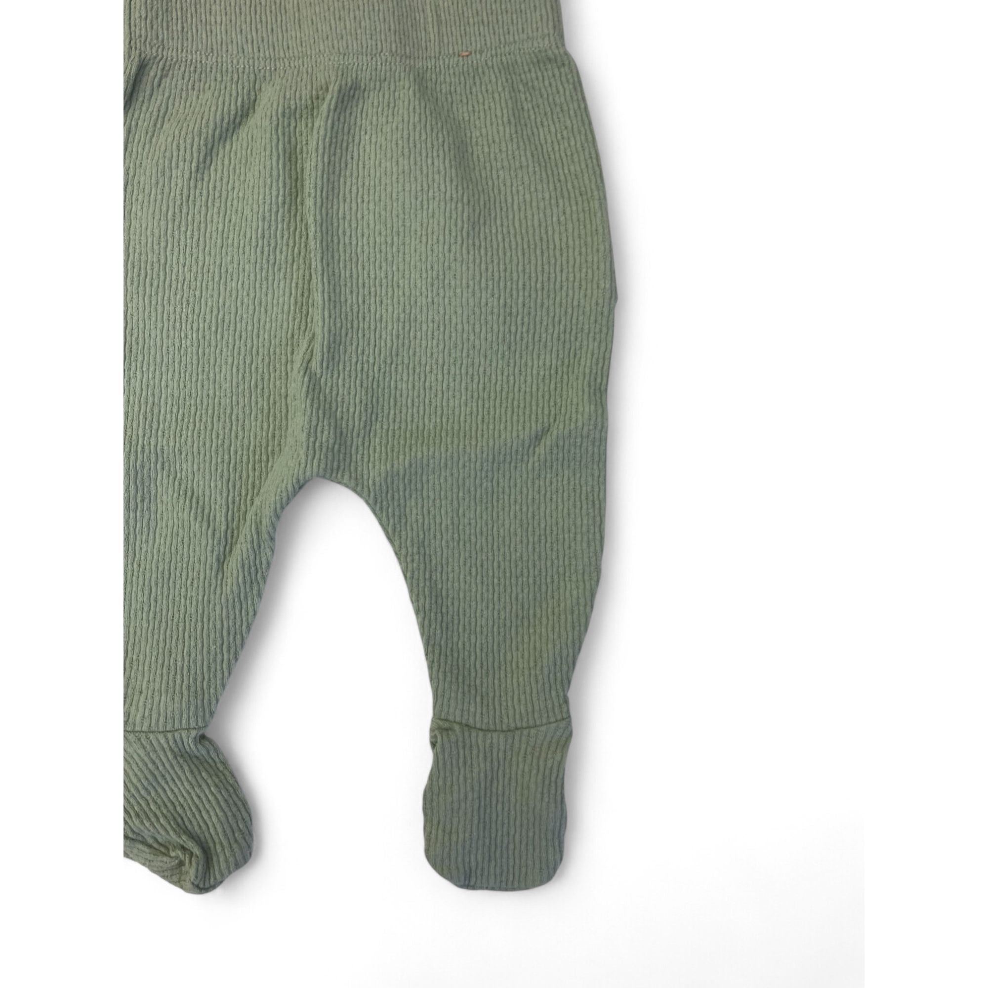 Newborn Mint Green Textured Organic Cotton Footed Leggings - Cotton On