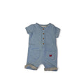 0-3M Light Blue Organic Cotton Button Romper - The Little White Company