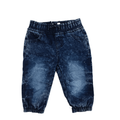 3-6M Dark Blue Stonewash Denim Jogger Pants - Mr Price