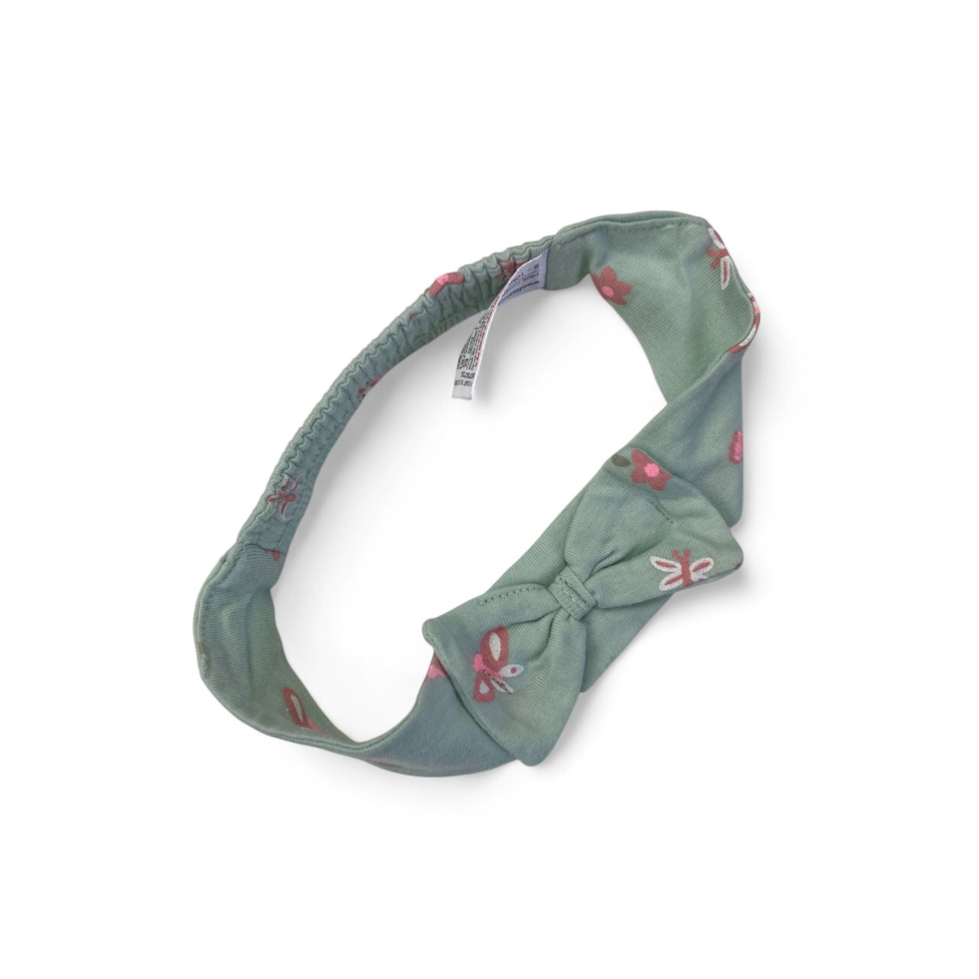 6-12M Mint Green & Pink Floral Bow Headband - Woolworths