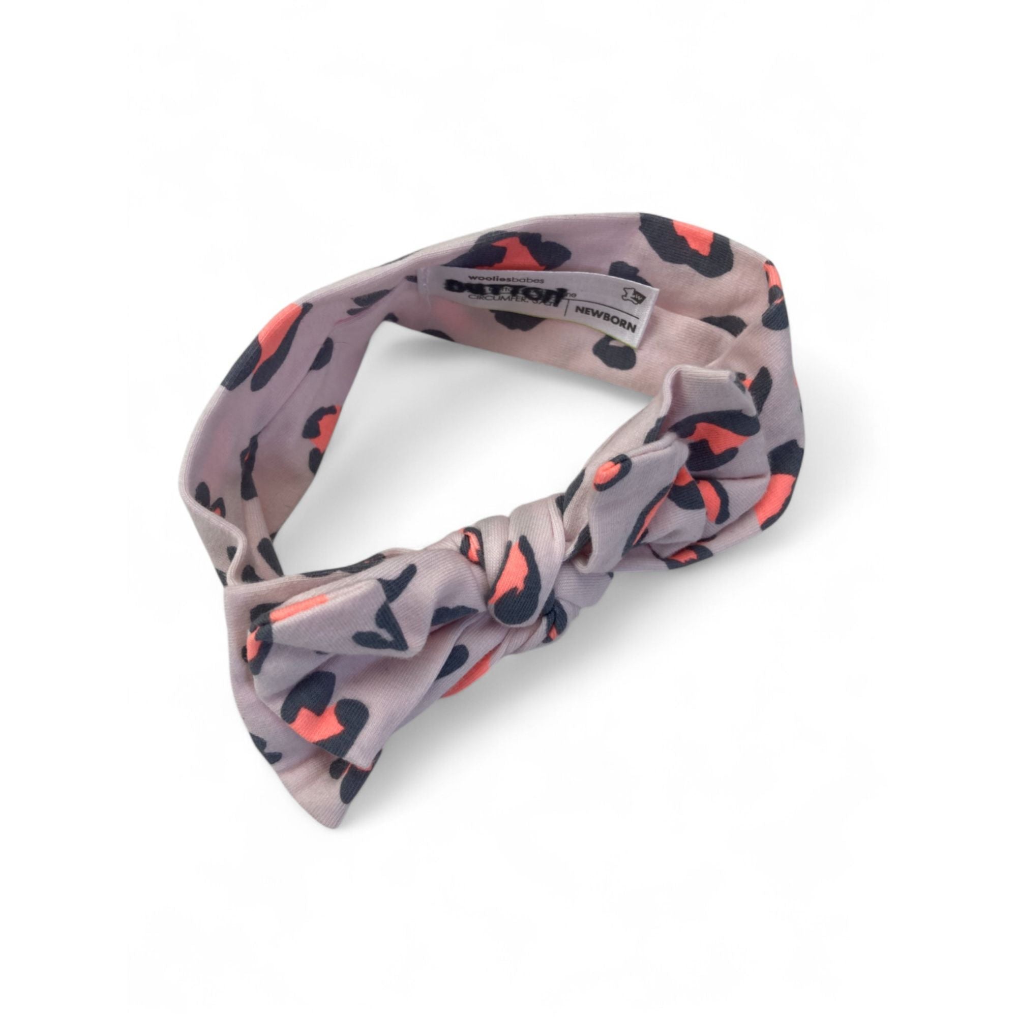 1-3M Pink & Grey Leopard Heart Bow Headband - Woolworths