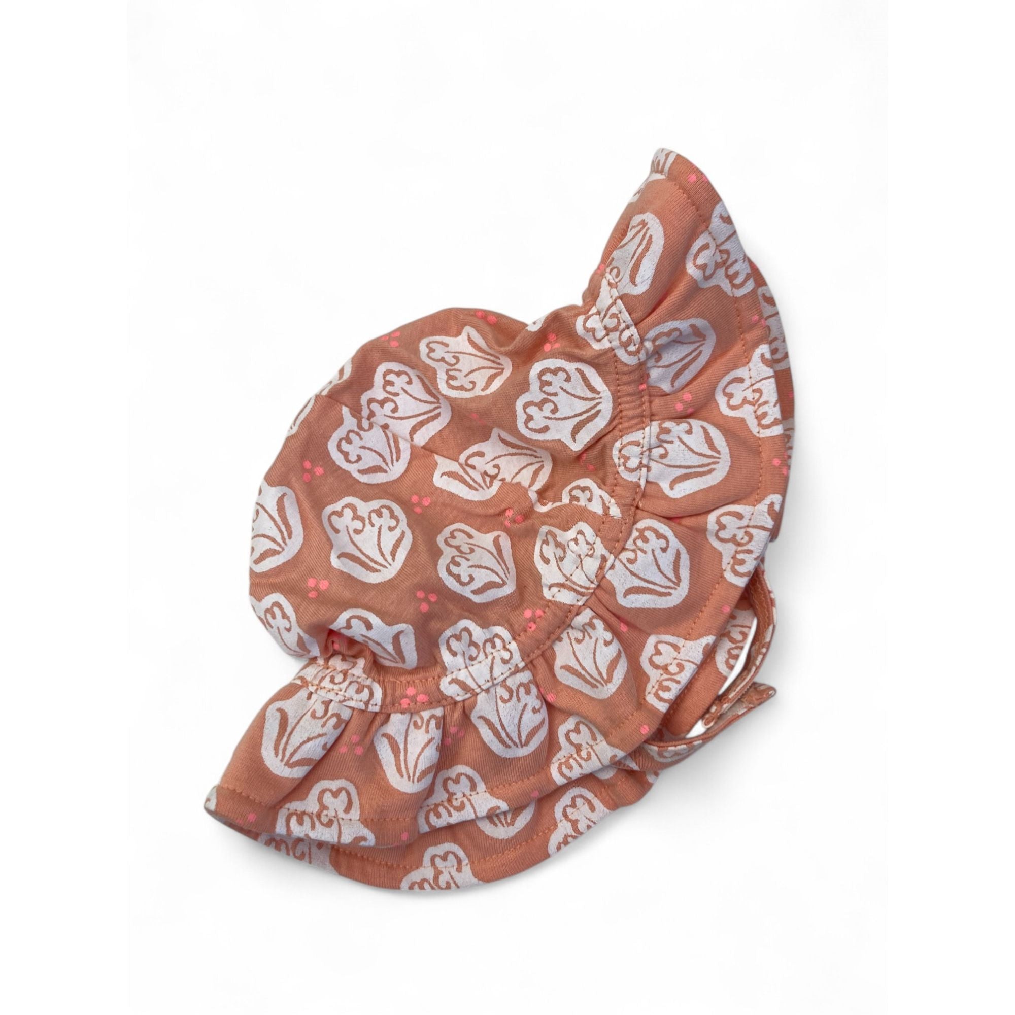 6-12M Coral & White Floral Sun Hat - Woolworths