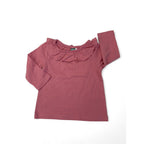 3-6M Dusty Pink Frill Neck Long Sleeve Top - Ackermans