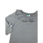 3-6M Grey Frill Neck Long Sleeve Top - Ackermans