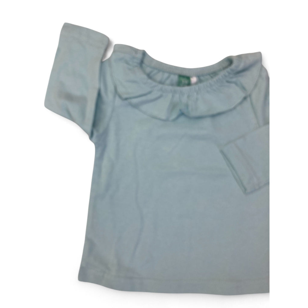 3-6M Mint Green Frill Neck Long Sleeve Top - Ackermans