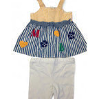 12-18M Blue Stripe Dress & Leggings - Clicks