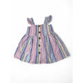 6-12M Pastel Stripe Viscose-Linen Blend Dress - Ackermans