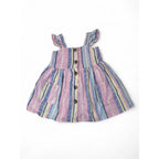 6-12M Pastel Stripe Viscose-Linen Blend Dress - Ackermans