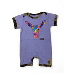 3-6M Lilac Deer Printed Romper - Buffy The Buffalo