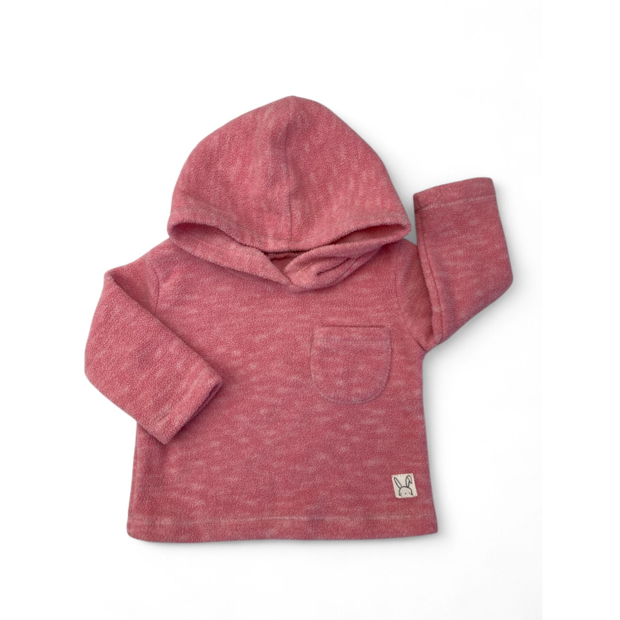 1-3M Pink Melange Fleece Hoodie - Woolworths