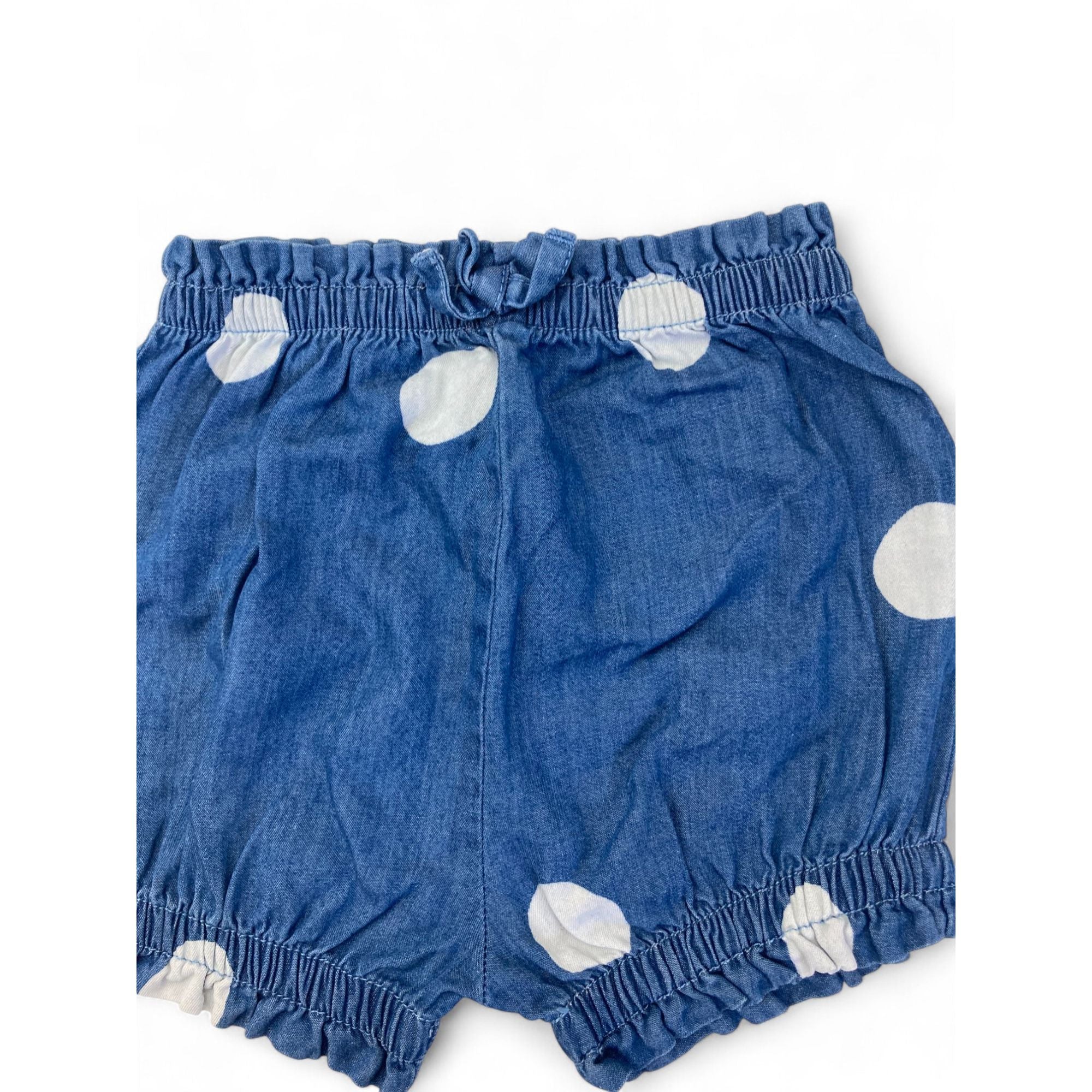 6-12M Dark Blue Denim Dotted Bloomer Shorts - Woolworths