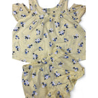 6-12M Light Yellow Floral Print Top & Shorts - Ackermans