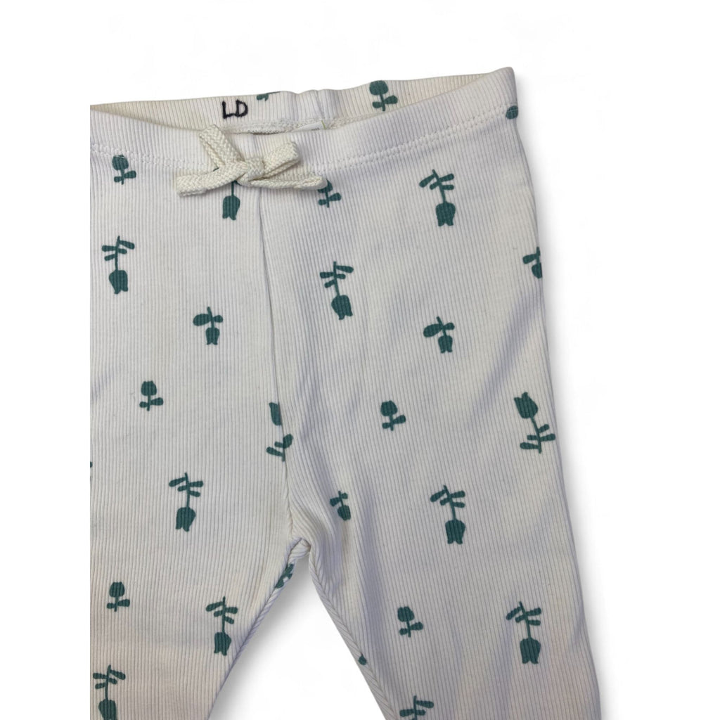3-6M Cream & Teal Ribbed Tulip Leggings - Woolworths