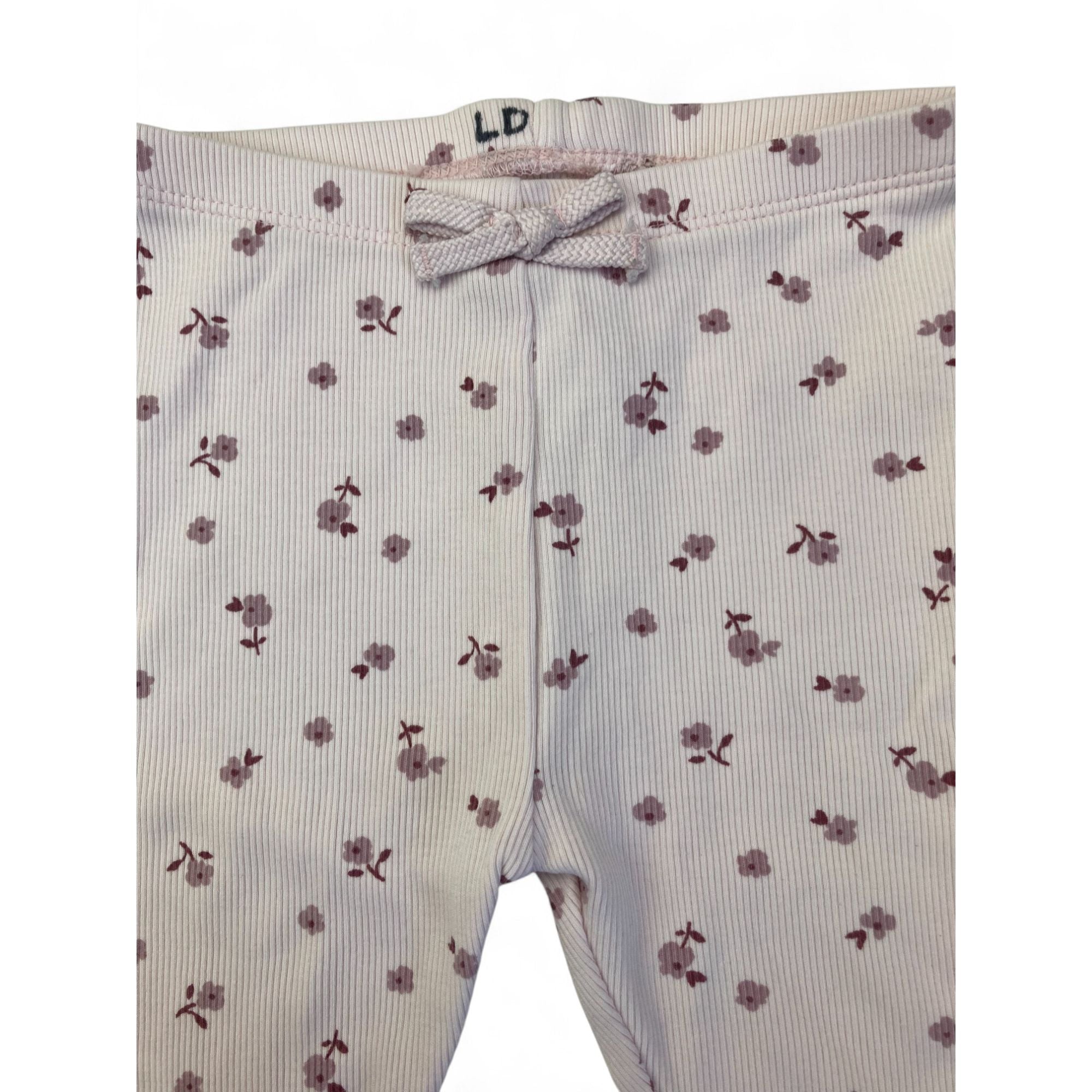 3-6M Light Pink Ribbed Floral Leggings - Woolworths