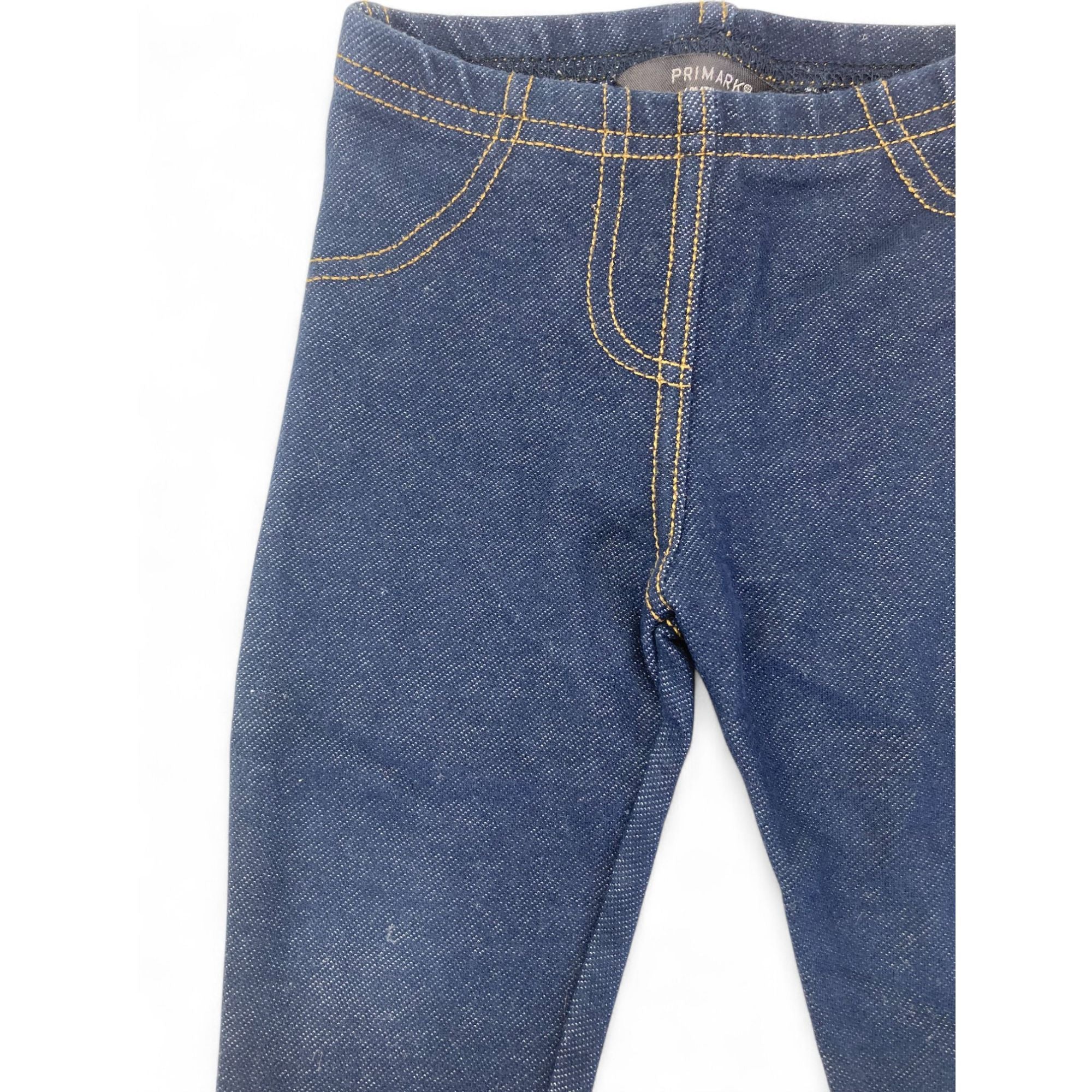6-9M Dark Blue Denim Look Jeggings - Primark