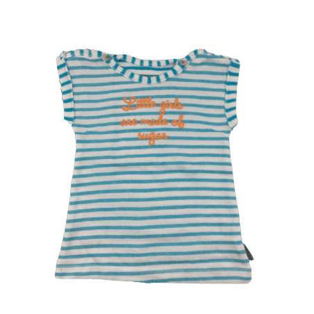 6M Aqua & White Terry Cotton Stripe Tunic Top - Imps & Elfs