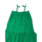 6Y Green Cotton Anglaise Strappy Dress - Cotton On