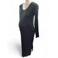 US Large - Black Ribbed Maternity Bodycon Dress - H&M