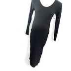 US Large - Black Ribbed Maternity Bodycon Dress - H&M
