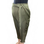 Size 32 - Khaki Green Belted Maternity Pants - Oakridge