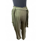 Size 32 - Khaki Green Belted Maternity Pants - Oakridge