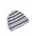 1-3M White & Blue Stripe Cotton Beanie - Woolworths